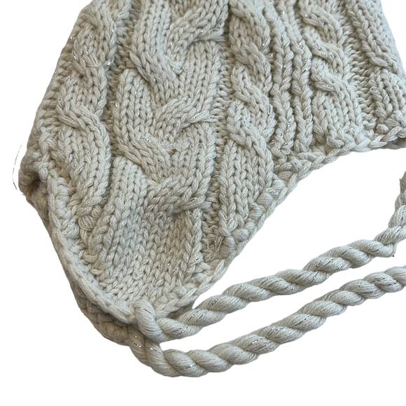 Eugenia Kim Ivory Sparkle Ear Flap Beanie w/ Pom-Pom, “Kayla”, NWT!! - Picture 3 of 4